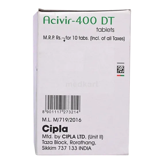 acivir 400dt tablet 10's